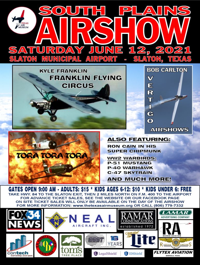 South Plains Airshow is on! June 12th, 2021 Texas Air Museum